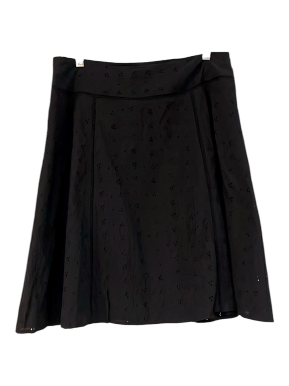 ATTENTION EYELET A-LINE MIDI SKIRT BLACK SIZE 10 NEW WITH TAGS